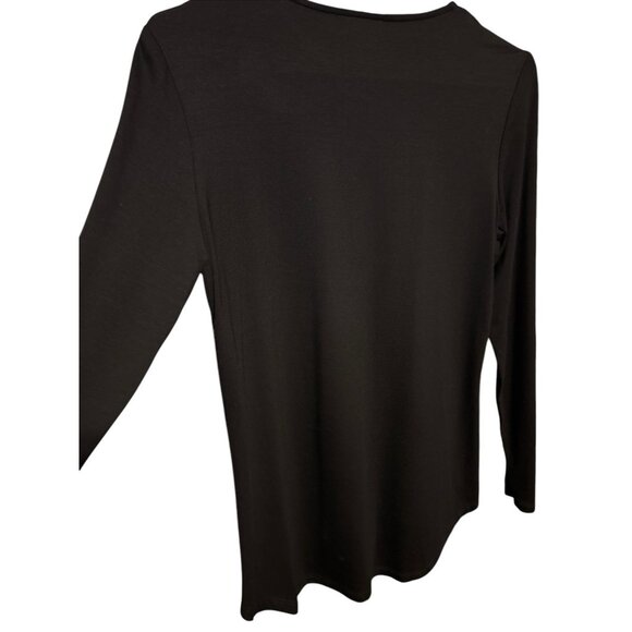 Modes Crystal Velvet Zip Front Long Sleeve Ladies Top Blouse No Tags - Picture 3 of 5